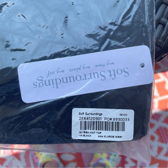 Soft Surroundings Alyssa Knit Top in Black Size XL (NWT) - Picture 4 of 4